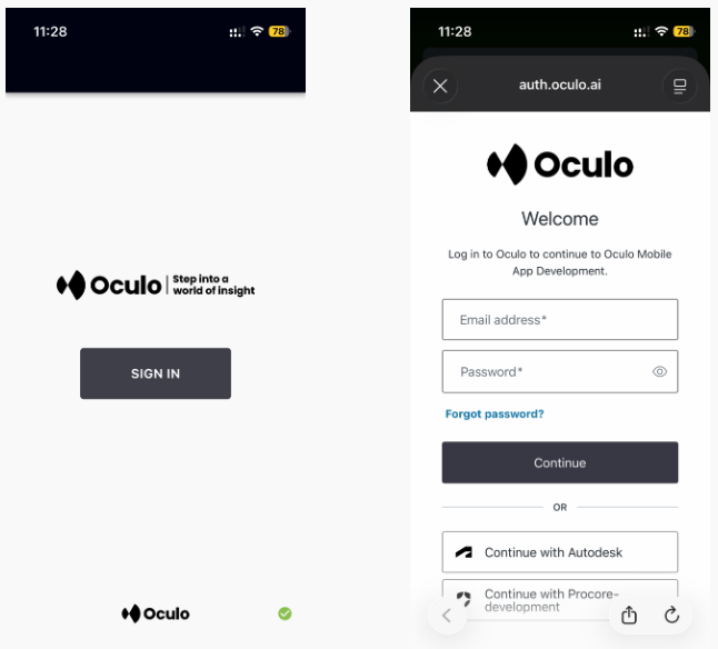 Oculo Mobile App user guide